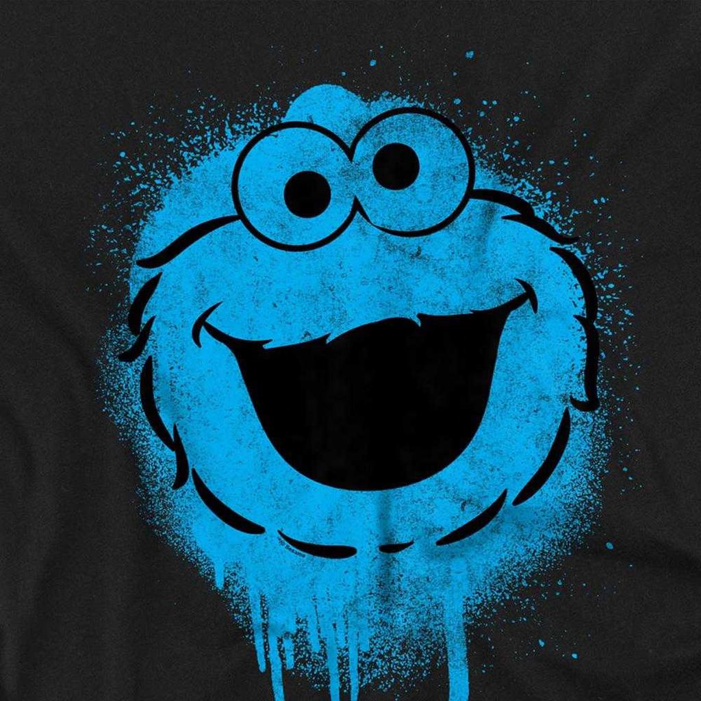Sesame Street Unisex Adult Cookie Monster Graffiti Long-Sleeved T-Shirt