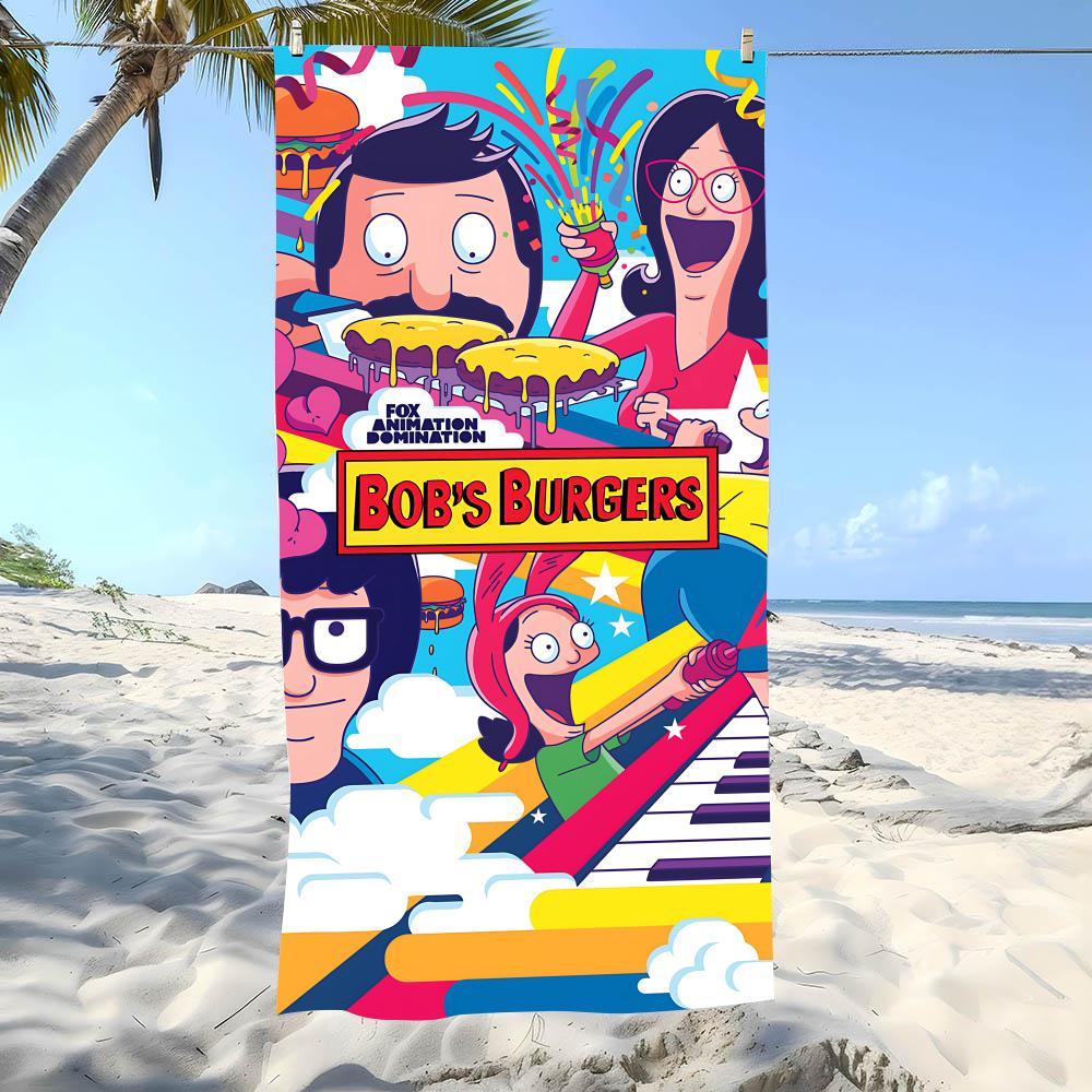 Beach Towel Oversized Casual B-Bob'S Burgerss Towel Super Absorbent Soft Swim Beachtowels For Men, Women