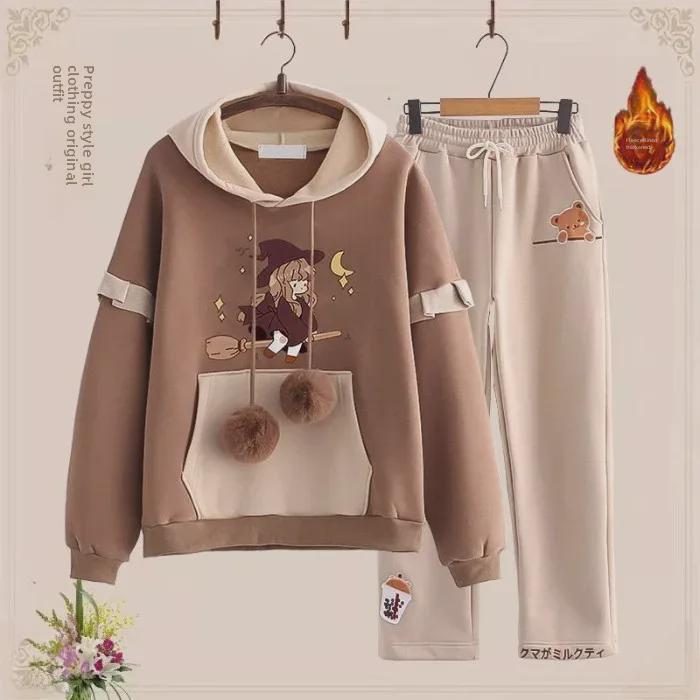 Mädchen Kapuzenpullover und Dicke Hose Set - Gemütlich und Stilvoll für Herbst/Winter