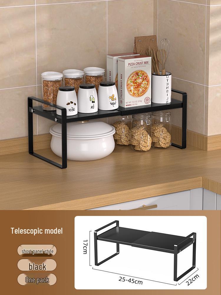 Retractable Kitchen Countertop Spice & Dish Storage Rack