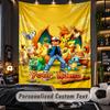 Personalized Wall Tapestry,Pokémon Custom Printed Name, Fabric Wall Art For Indoor Room Backdrop