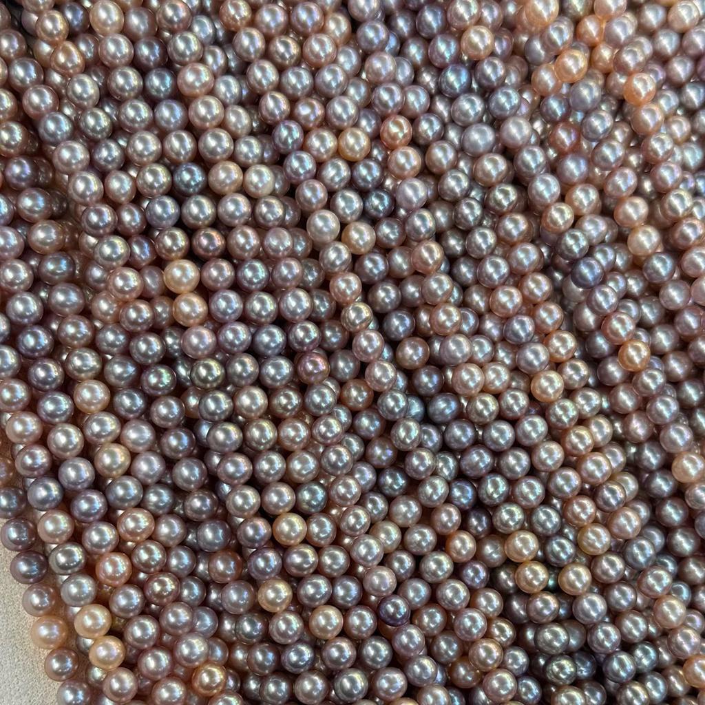 1String, Multi-colored Natural Freshwater Pearls Beads for Jewelry Making DIY Crafts (Beads 5.5-6mm, Length 36cm)