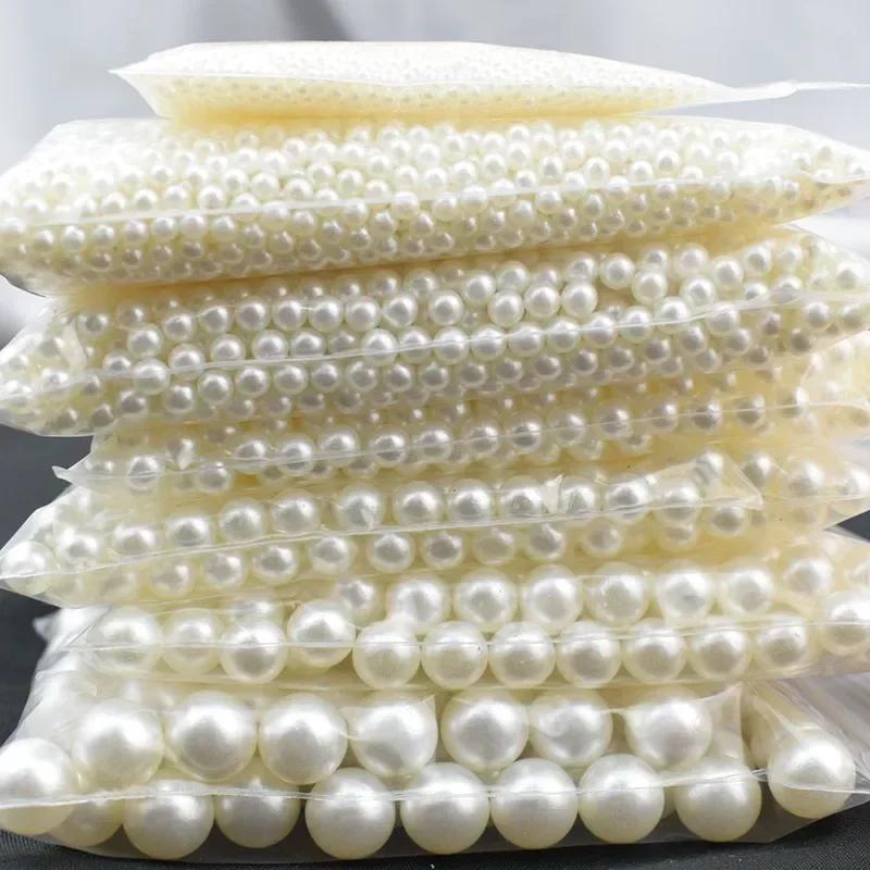 50/400 PZ Perle di Plastica ABS Perline Rotonde Sfuse Artigianato Per la Creazione di Gioielli alla Moda Acrilico Fai da Te Perle Imitazione 4mm/6mm/8mm/10mm/12mm