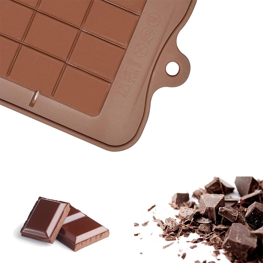 4-Pack Silicone Chocolate Molds for Homemade Chocolate, Candy, Jelly, or Ice Cubes, Brown, Rectangle