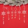 6Pcs Creative Acrylic Christmas Snowflake Pendant Christmas Tree Pendant Ice Bar Simulated Snowflakes Christmas Decorations