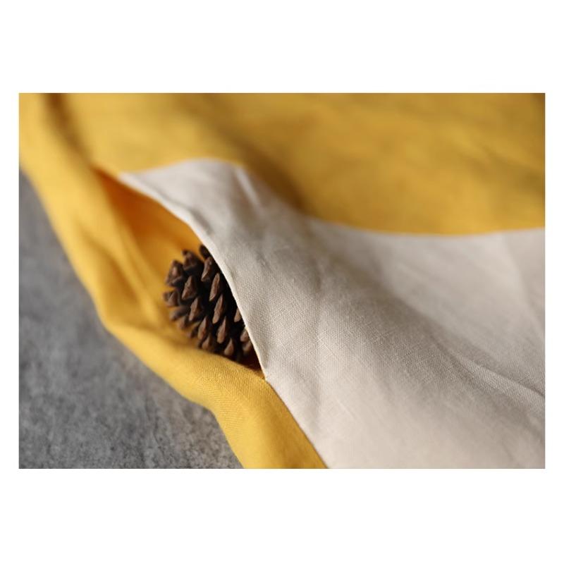 DIMANAF Plus Size Linen Blouse Dress Women 2025 Colorful New Summer Style Shirt O-Neck Loose New