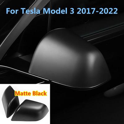 Matte Black Replacement Side Mirror Rearview Cover Cap For Tesla Model 3 17-22