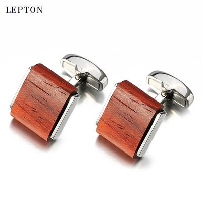 High-End Exquisite Log Mahogany Cufflinks Men'S Sleeve Studs French Shirt Business Gift Formulation