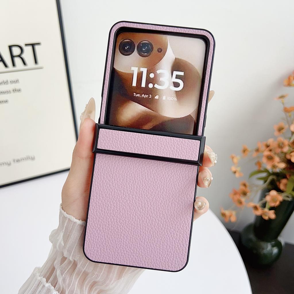 Luxe Harde Leren Telefoonhoes voor Motorola Razr 70 60 50 70 Ultra Razr 70+ Scharnierbescherming Beschermende Schokbestendige Cover