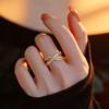 1Pcs Zirconium open adjustable finger ring, versatile finger ring, retro alloy ring