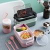 Bento Boxes Double Layer Stainless Steel Lunch Box With Soup Bowl Leak-Proof Bento Box Dinnerware Set