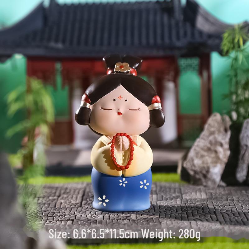 Kreativer Handyhalter im Stil der Tang-Dynastie mit Glücksbringer: Exquisites Harzornament