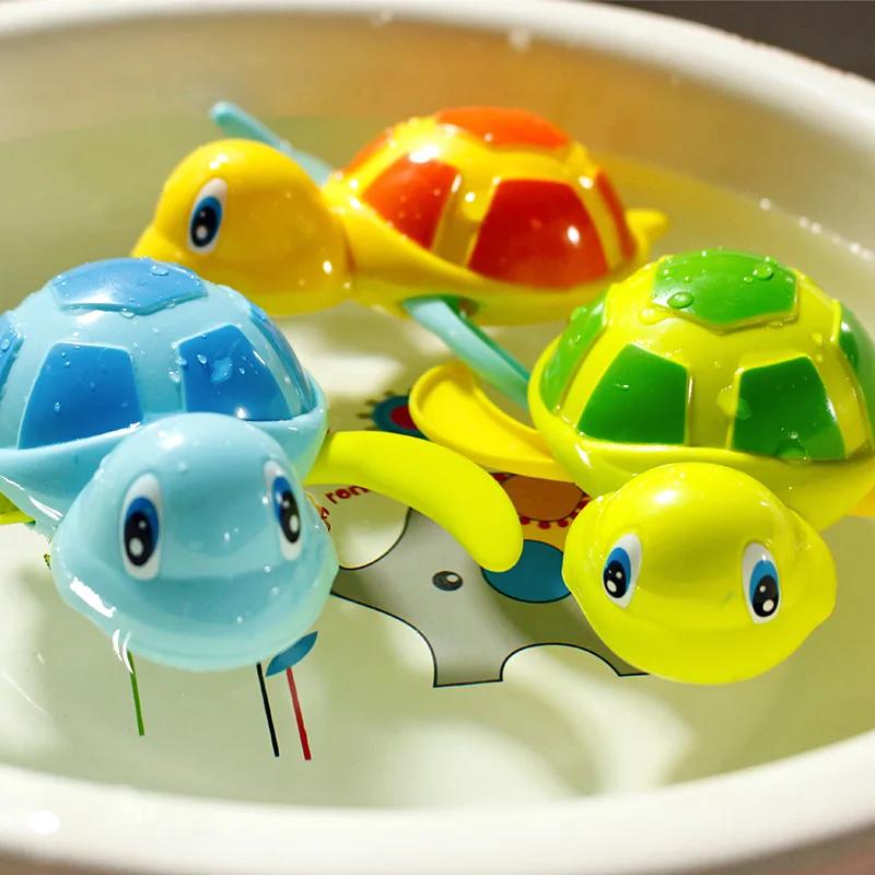 Non-Toxic Single Cute Cartoon Animal Tortoise Classic Baby Water Toy Infant Swim Turtle Wound-Up Chain Clockwork Kids Beach Bath Toys