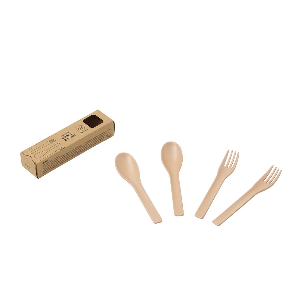 ideaco Cutlery 2 2 Total of 4 Usumono Cutlery Beige Cutlery Spoons, Forks, 2+2pcs (Usumono 4-Piece Set, Beige)