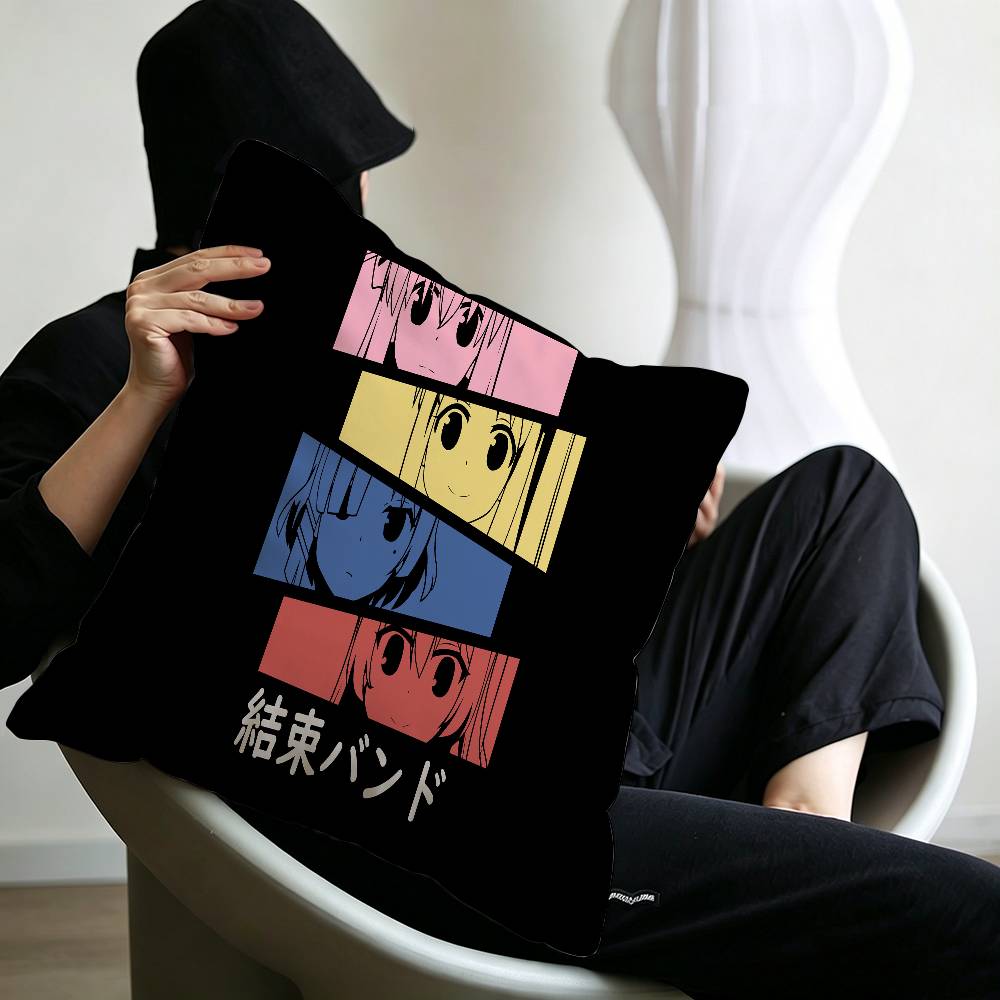 Anime BOCCHI THE ROCK Pillow Cushion Cover Pillowcase Living Room Sofa Home Decor Customized