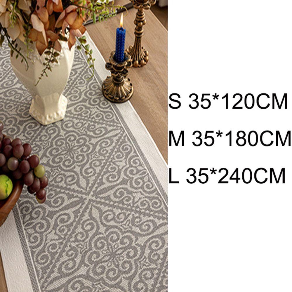 Jacquard Ethnic Style Table Runner with Tassel Tablecloth Table Flag Table Cover  Table Decor
