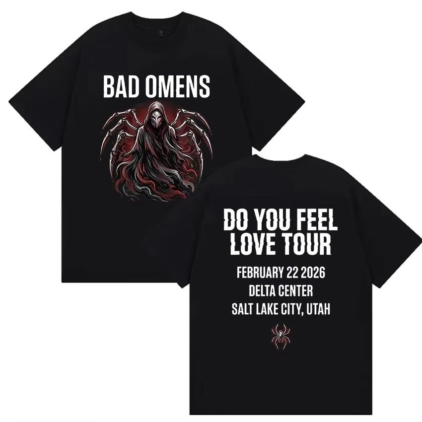 Rock Band Bad OUnisexs Do You Feel Love Tour 2026 Tshirt Unisex and Women Summer Gothic Clothing Fashion Round Neck Short Sleeved Top