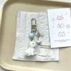 Cartoon Flocking Dog Piggy Pendant Keychain  Key Ring For Women Girls Cute Bag Pendant Kawaii Mobile Phone Chain Gifts