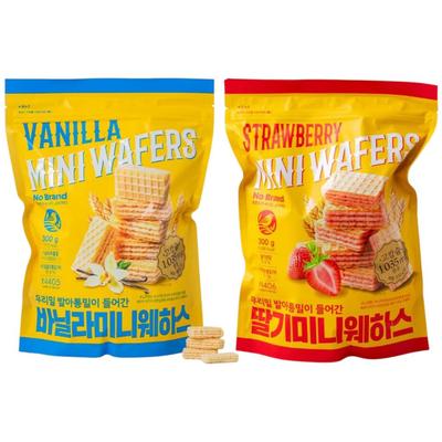 NO BRAND Vanilla&Strawberry Mini Wafers 300g