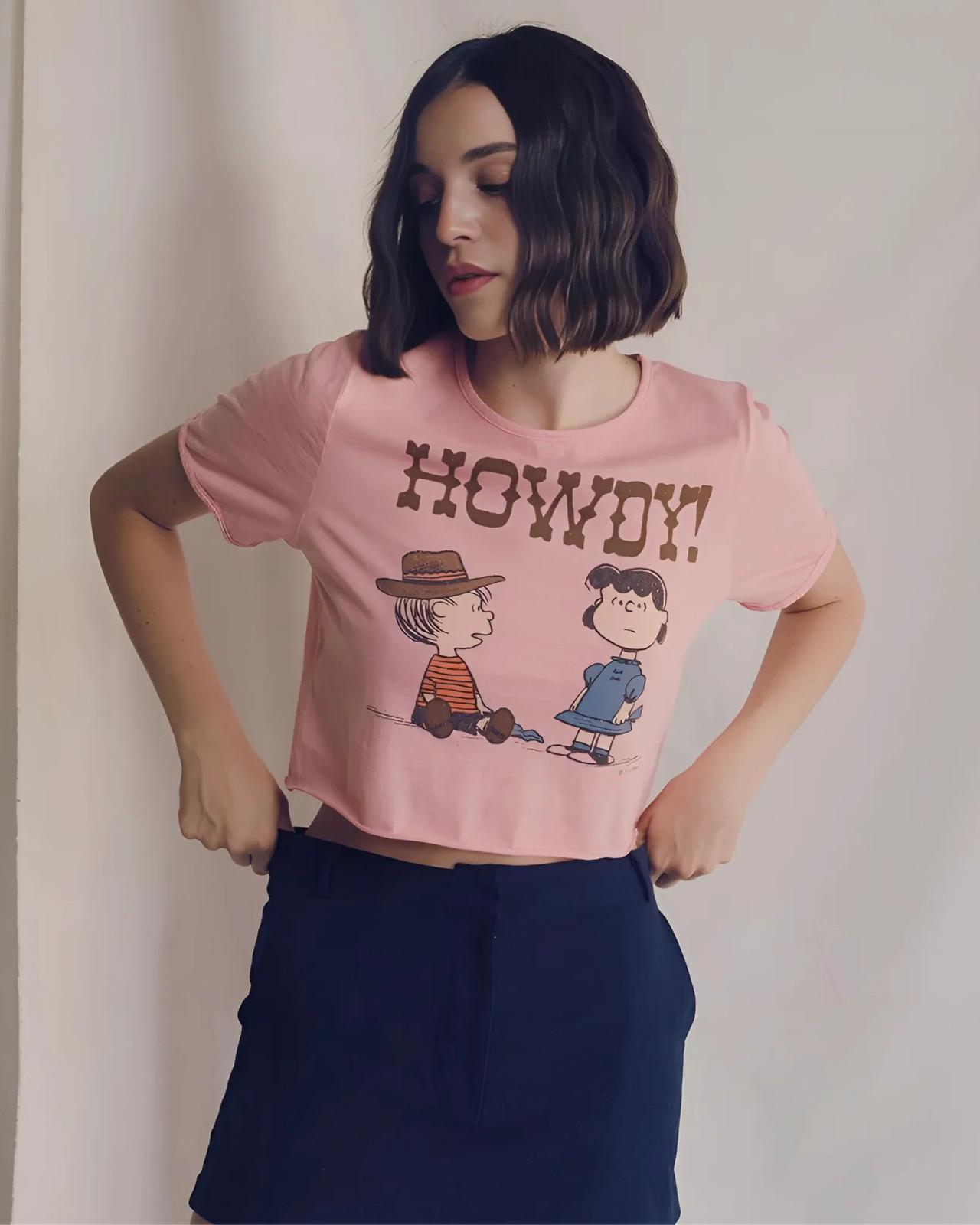 Peanuts Howdy Partner Tee T Shirt Pink XL