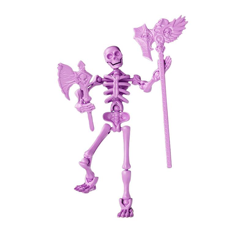 Non-Toxic 3D Printed Skeleton Activity Toy Plastic Children'S Gift Halloween Skeleton Toy With Weapon Activity Doll Toy