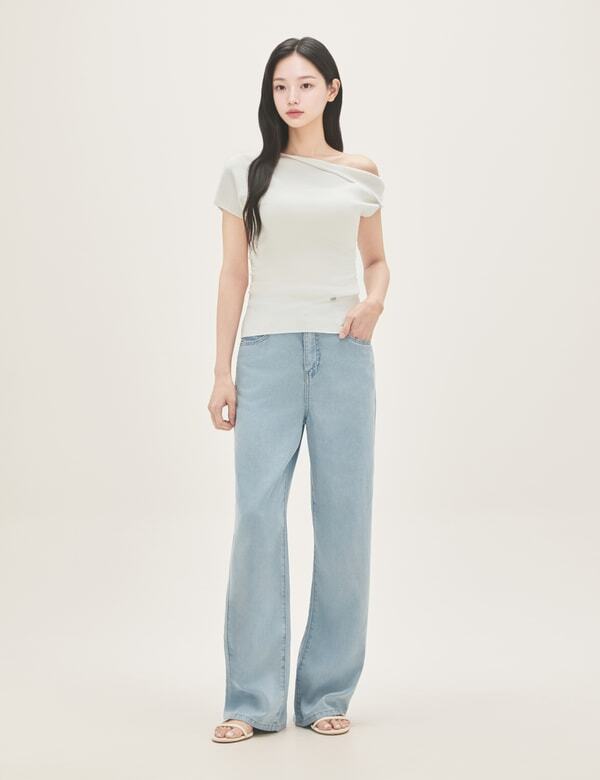 ROEM Off-Shoulder Short Sleeve Pullover Rmkag38R11