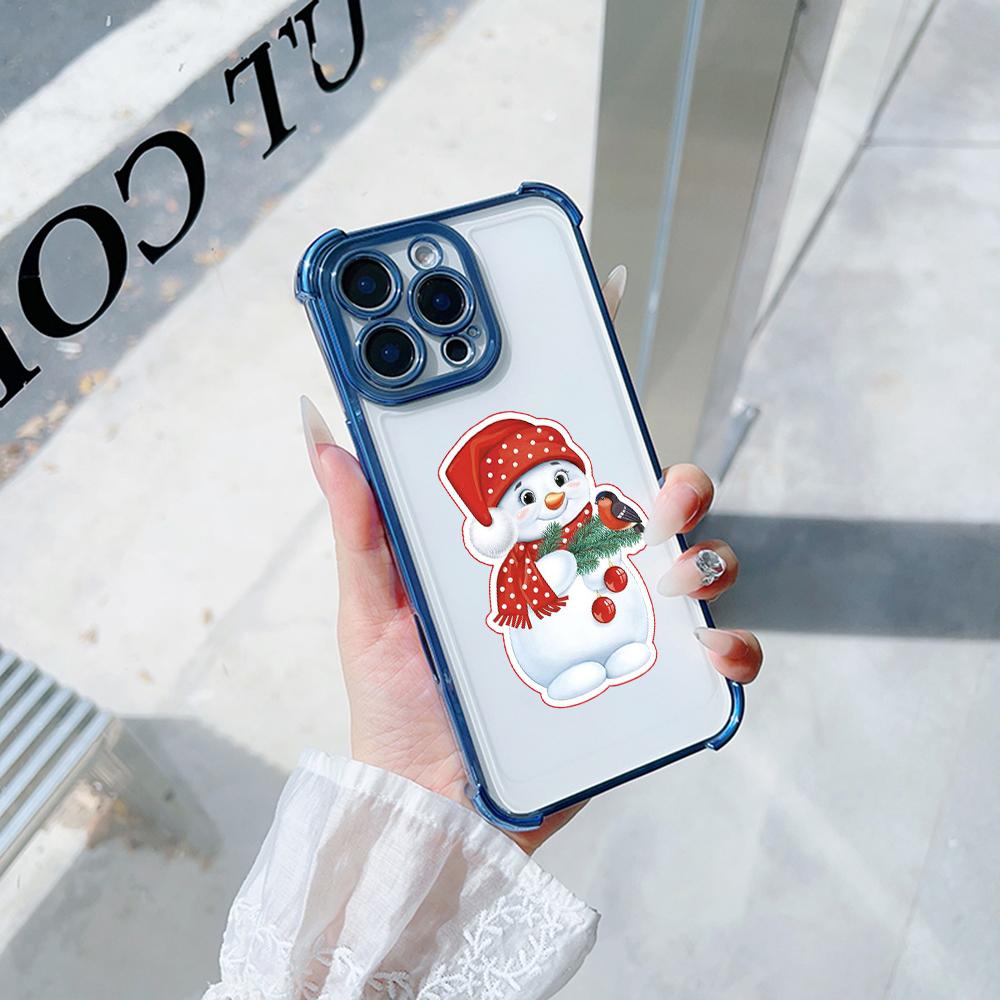 Ae120 Merry Christmas Santa Design Electroplated TPU Phone Cases for Samsung A54 A12 A14 S23 S24 Ultra A55 A15 S20 S21 FE Four Corner Protection Cover