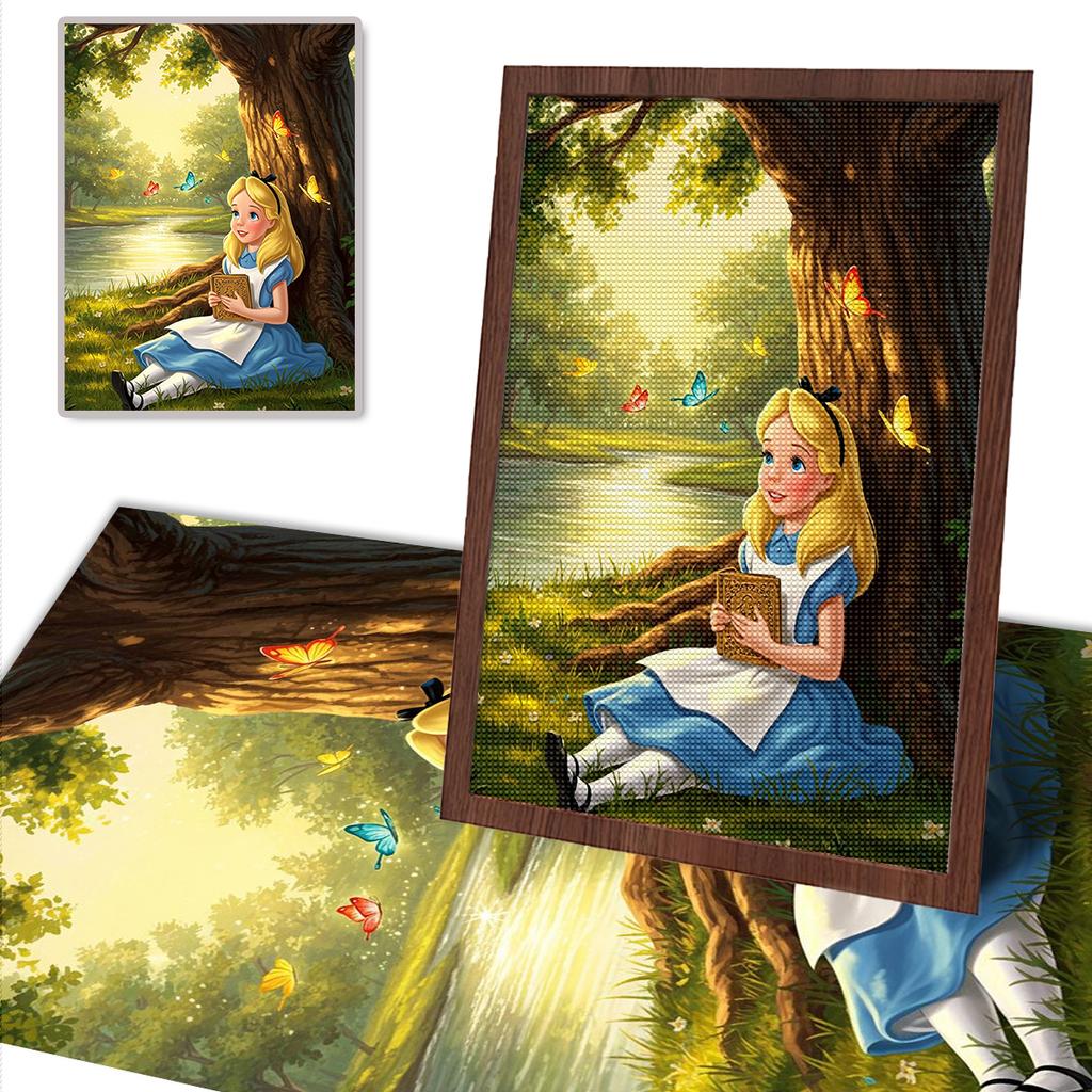 5D Diy Diamond Painting Alice Under The Tree Full Drill Rhinestones Mosaic Embroidery Handmade Products Home Decor Gift