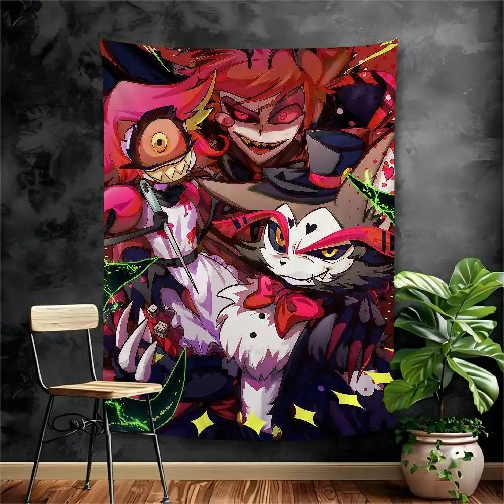 Hazbin HHotels tapestry Angel Dust Alastor Bohemian tapestry Bohemian wall decoration Mandala cheap hippie wall decoration