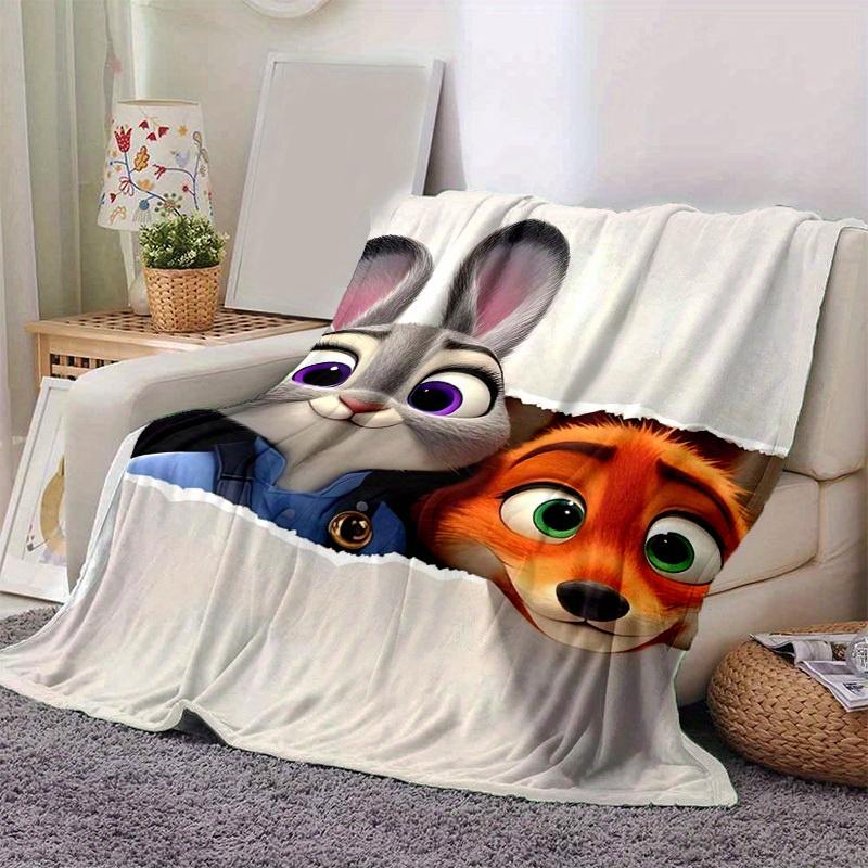 1pc, Zootopia Movie Characters Home Decor Blanket Perfect for Sofa, Couch, Bed, Travel, Camping, Car, Beach, Office Nap Soft Throw Gift