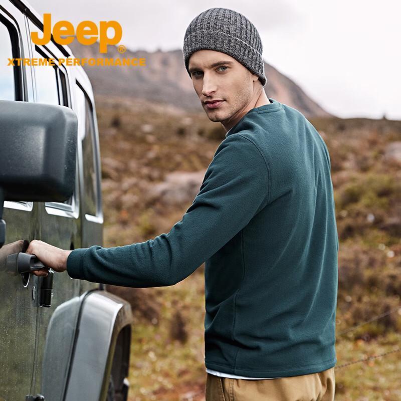 Jeep Men s Round Neck Fleece Pullover L
