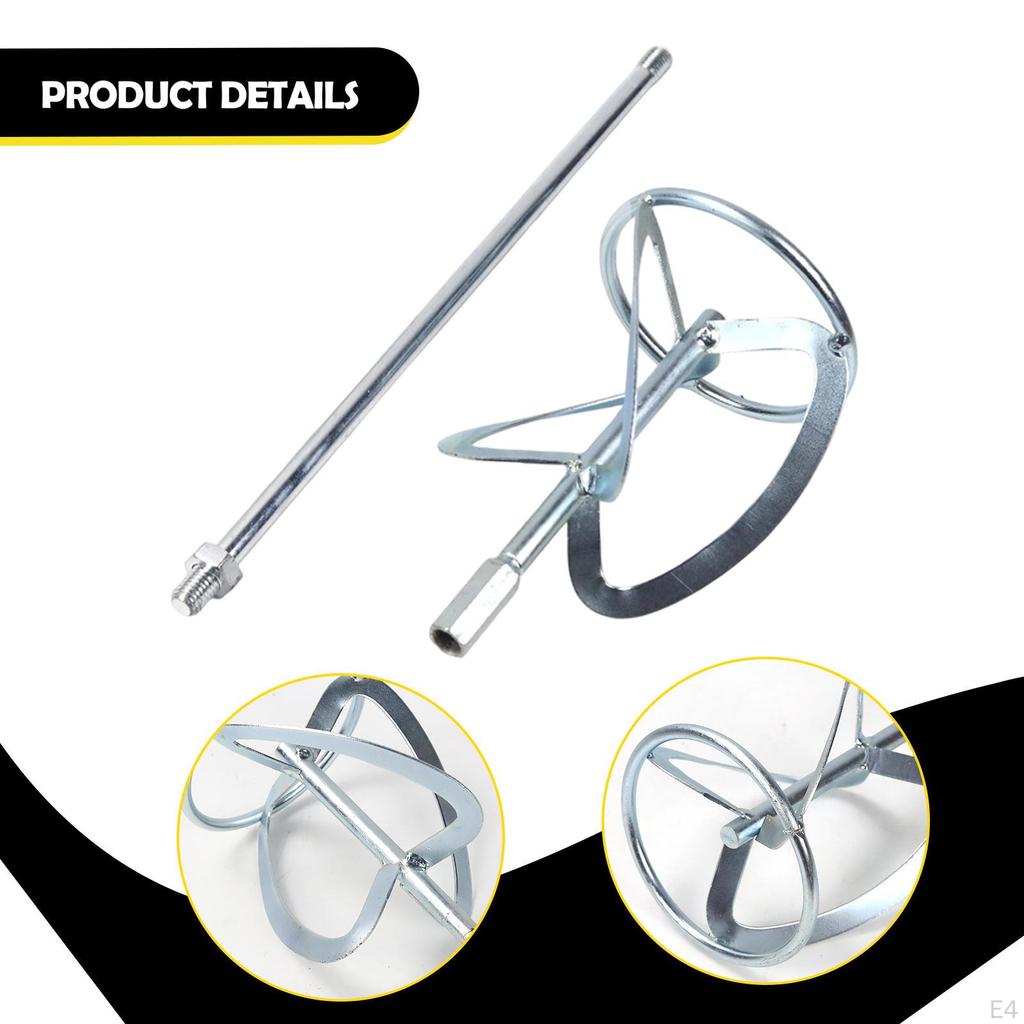 Concrete Mixing Rod for Hand Drill Easy Clean Heavy Duty Putty Rustproof Paint Mixer Bit