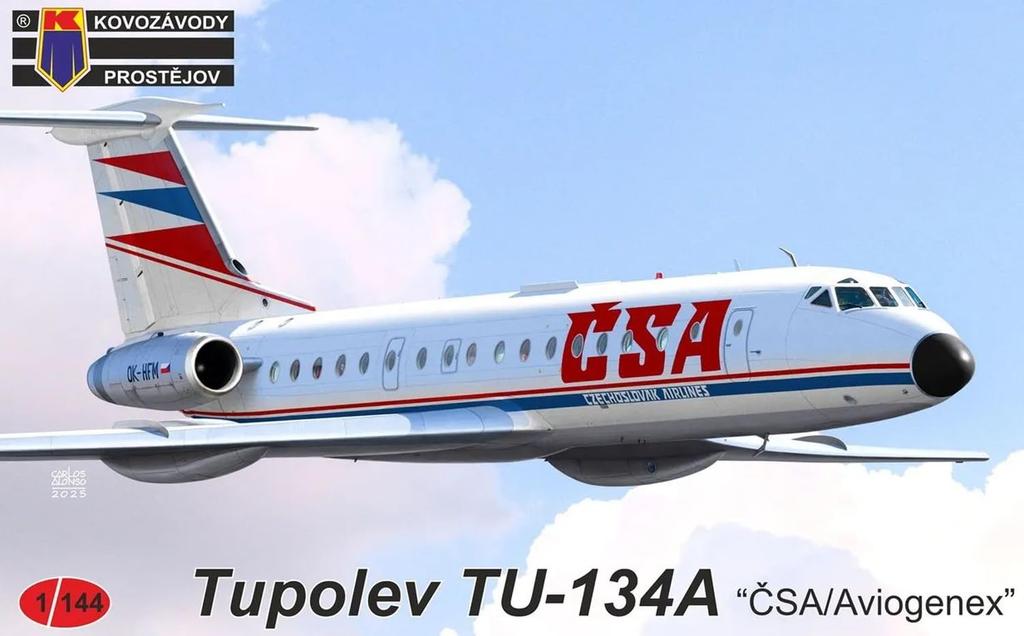 KP Model Passenger Plane Czech Airlines Plastic Model Kit KPM14410 1/144 Tu-134A Airlines/Abiogenex (Airplane)