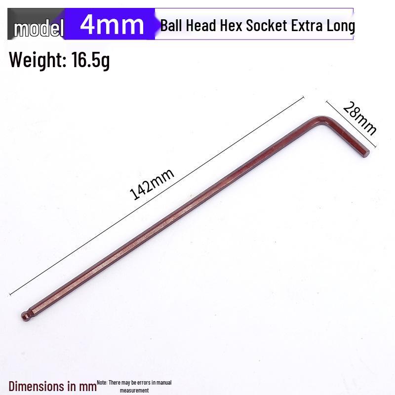 Antik Bronze Rot Extra Lang L-förmiger Kugelkopf S2 Sechskantschlüssel Gehärteter Sechskantschlüssel