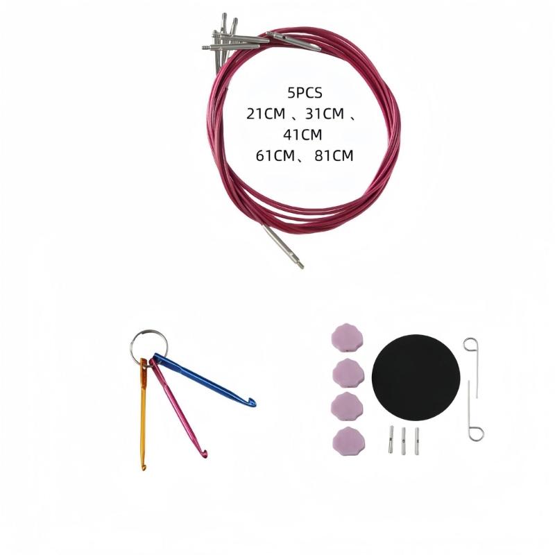 Stainless Interchangeable Crochet Needle Circular Knitting Needle Set Weaving Yarns Knitting Tool Weave Accessories Kits