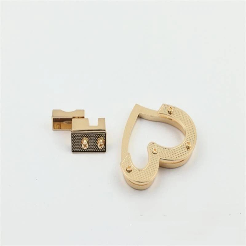 Handbag Purse Closure Toggle Latch Buckles Diy Bag Hardware Bag Accessories Double Heart Clasp Buckles Twist Locks For Handbag