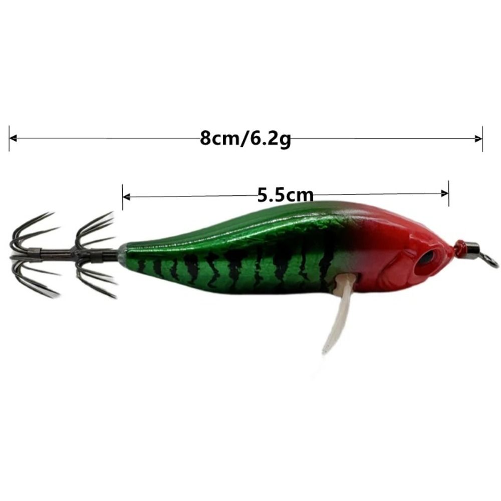80mm Squid Jig Glow Wood Shrimp Lure Shrimp Shrimp Squid Hook  Sea Fishing