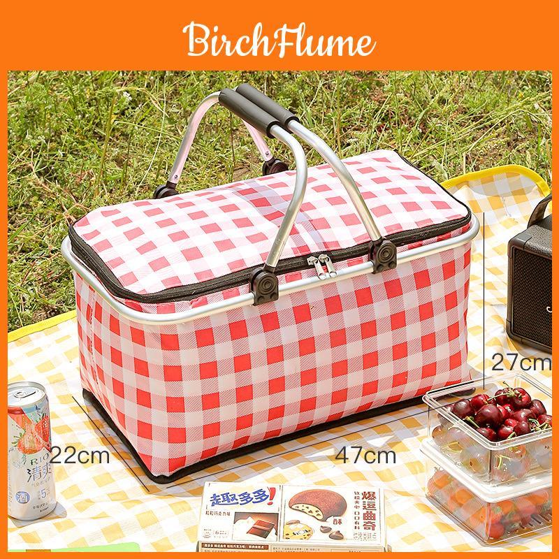 Outdoor Large Capacity Picnic Bag With Thick Aluminum Foil Food Insulation For Camping And Car Travel
