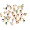 DanLingJewelry 20 pcs Mixed Micro Pave Cubic Zirconia Flat Round Charms Cute Tiny Pendants for Jewelry Making 6.5x4.5x2mm