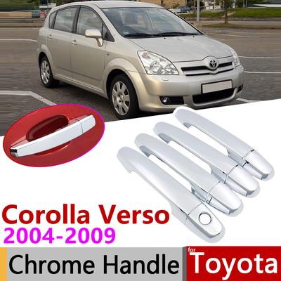 Pro Toyota Corolla Verso AR10 2004~2009 Chromový kryt kliky dveří Autopříslušenství Samolepky Sada obložení