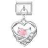 Zircon Colorful Crystal Butterfly Heart Flower Pendant Italian Charm Link Fit 9mm Bracelet Stainless Steel Women DIY Making Gift