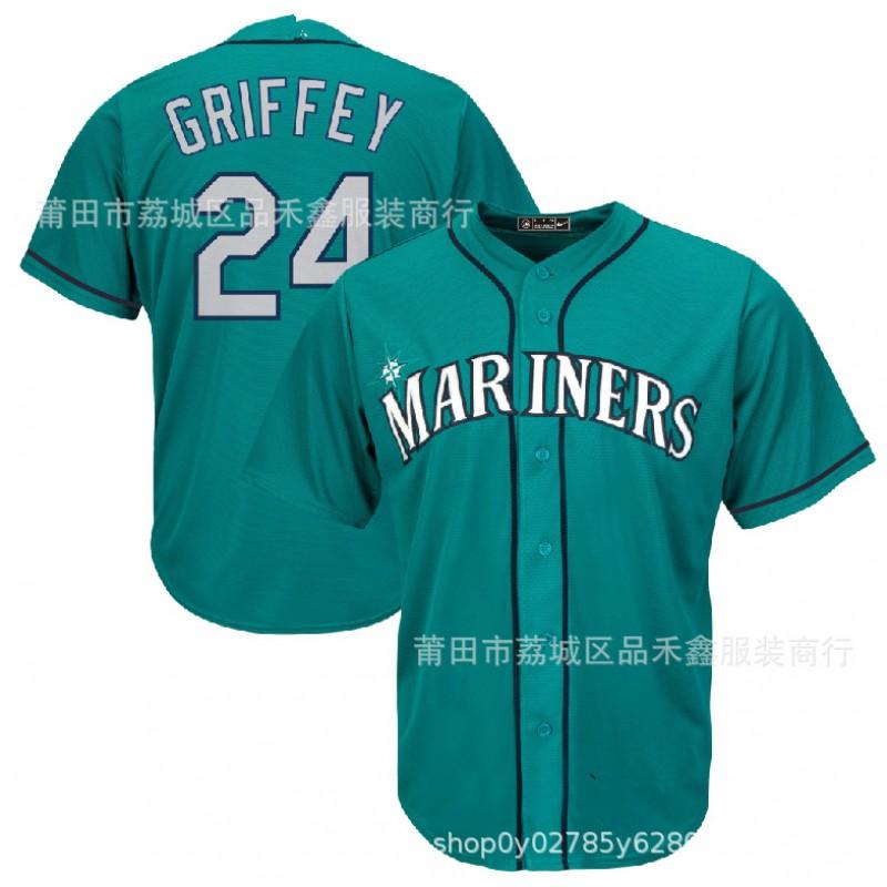 Mens Embroidered Baseball Jersey Seattle Mariners 24 Griffey Cotton Sport Top Basketball Fans
