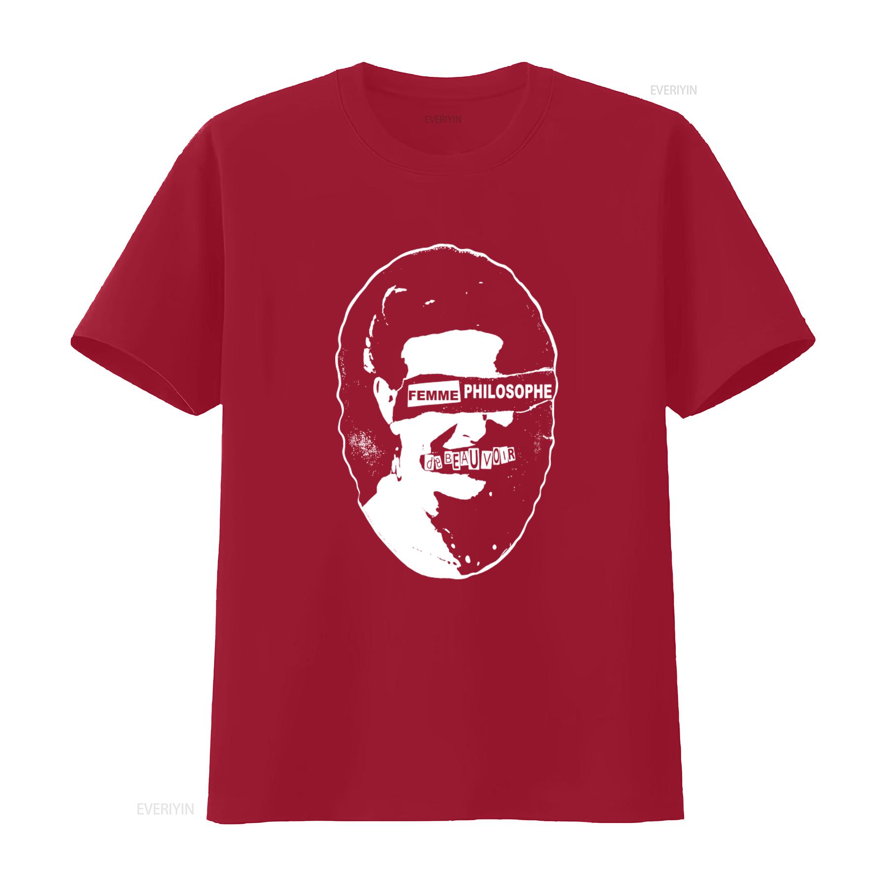 

Simone De Beauvoir T shirt Feminist Philosophy Inspired Design with FEMME PHILOSOPHE and de BEAUVOIR Print vintage Washed S