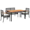 VidaXL Ensemble à Manger de Jardin avec Coussins 4 pcs, Table et Chaise de Terrasse, Meubles de Patio, Mobilier d'Extérieur, 3213567
