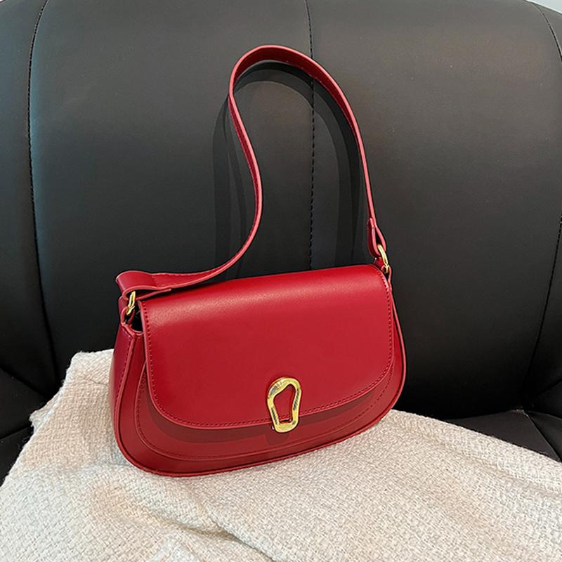 French Retro Women's One Shoulder Bag  Autumn New Versatile Crossbody Bags Texture Leather Underarm Bag Luxury Party Handbag