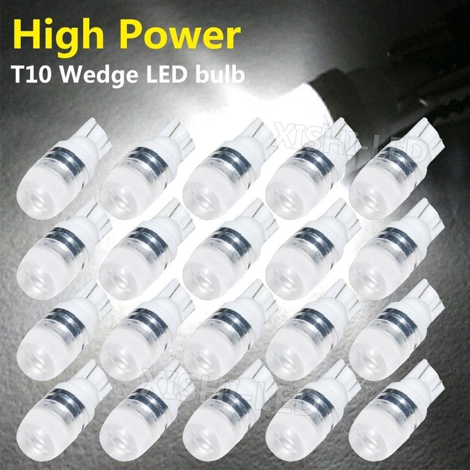 10/20Pcs T10 1W High Power W5W White 194 168 192 Super Bright Auto Led Car Wedge Auto Lamp DC 12V High PowerT10 Wedge LED Bulb