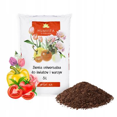 UNIVERSAL Soil for FLOWERS, VEGETABLES, ORNAMENTAL PLANTS, HERBS, FRUIT 5L