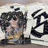 Mens Oversized Cotton Long Sleeve Tee With Skull Graphic Print Streetwear Rock Band Style Loose Fit Teens Adults