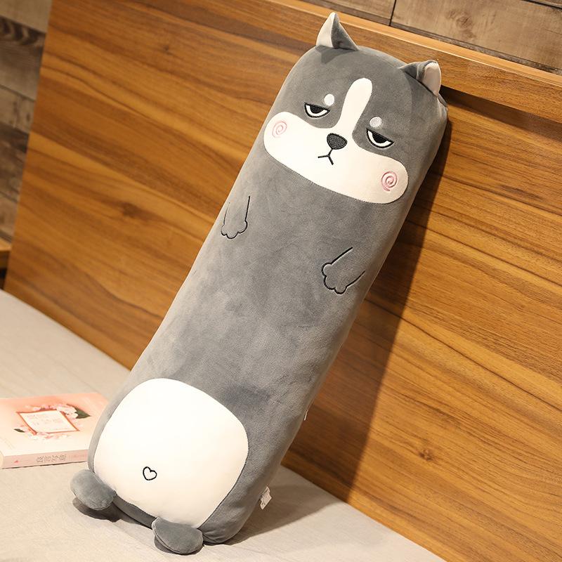 Dessin Animé Animal Dinosaure Cochon Lapin Ours Husky Canard Peluches Jouets Remplis Doux Long Oreiller de Sommeil Poupée Coussin Cadeau Filles
