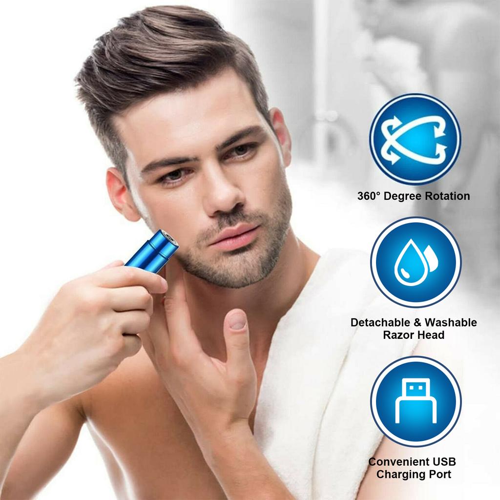 2W  Mini Beard S-haver Electric R-azor Detachable Washable H-ead Design USB Powered Operated